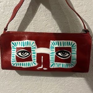 Cole Haan Red leather bag custom painted 1/1